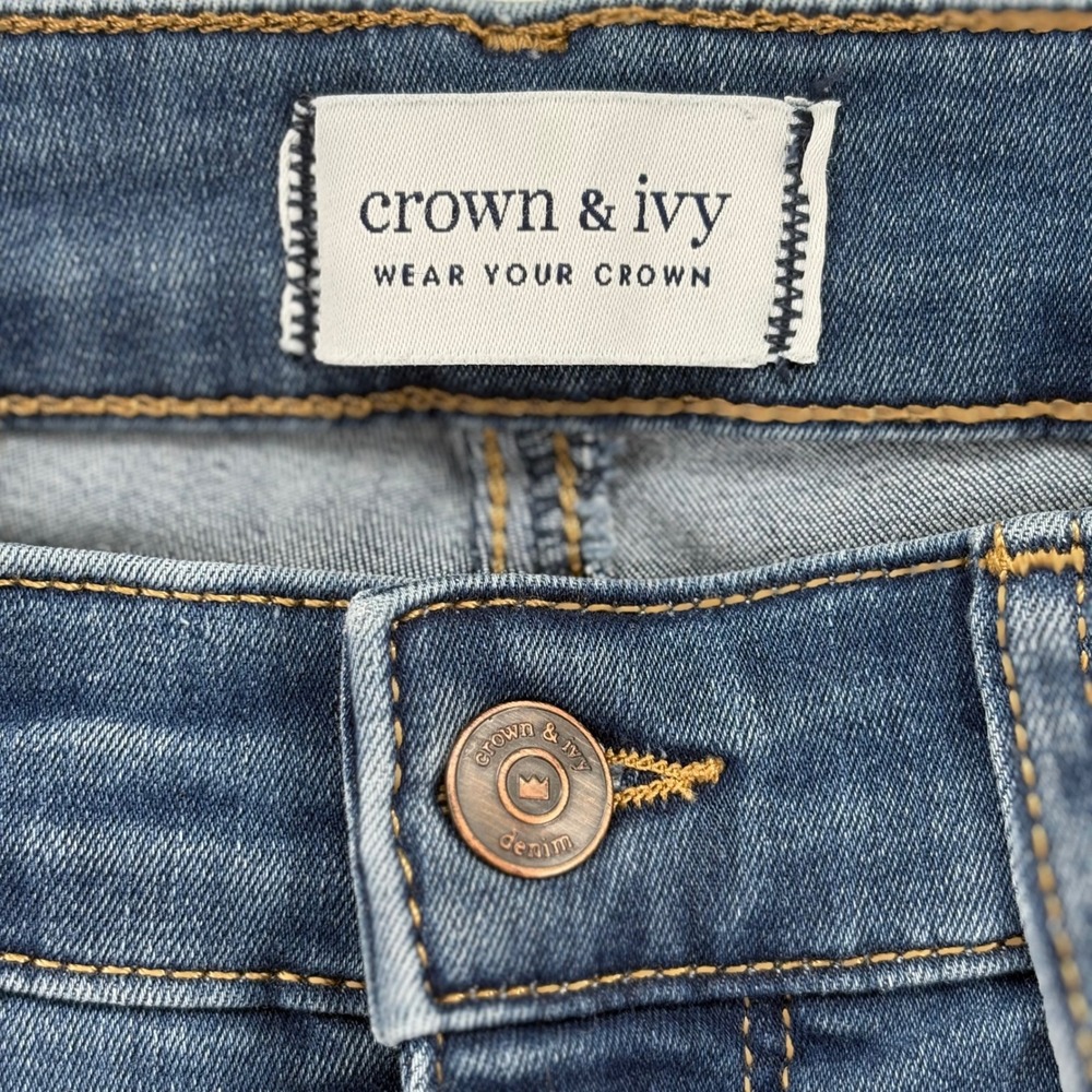 Crown & Ivy Womens Skinny‎ Jeans Size 8 Blue Denim Mid Rise - Picture 4 of 6